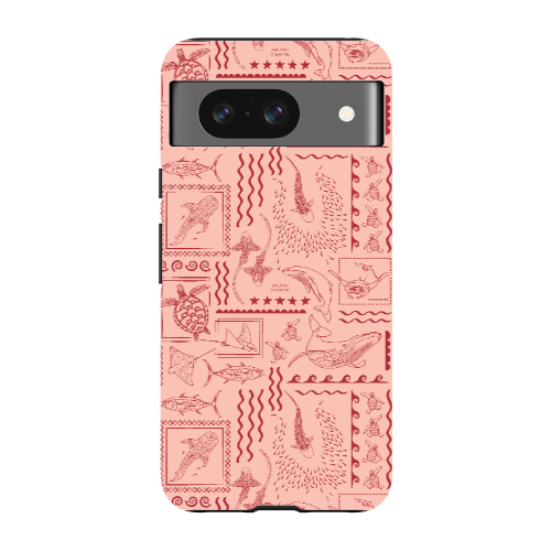 Google Pixel Tough Phone Case - Busy Print Coral