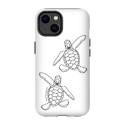 iPhone Tough Phone Case - Turtle Hatchlings Outline - Sailfish Creative