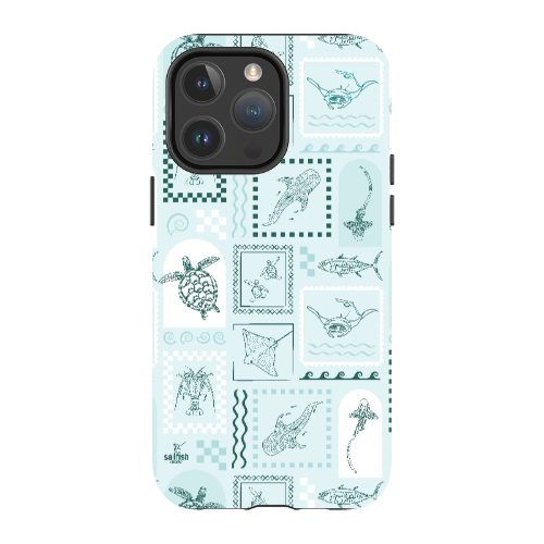 iPhone MagSafe Tough Phone Case - Arches Print Teal