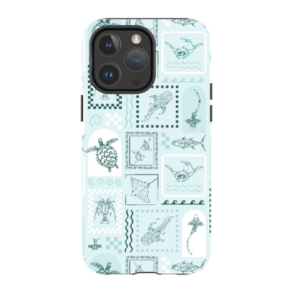 iPhone MagSafe Tough Phone Case - Arches Print Teal