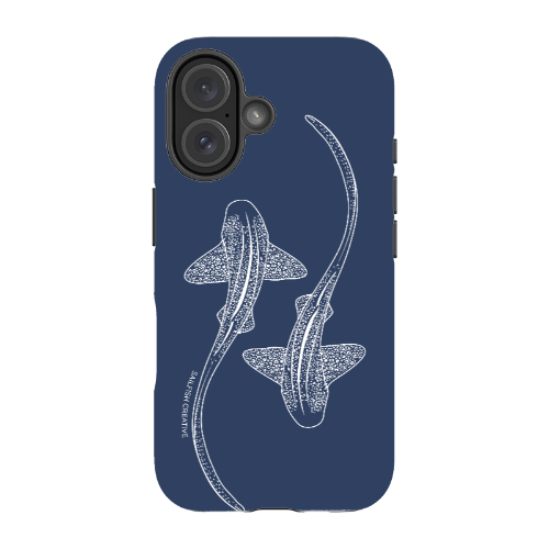 iPhone MagSafe Tough Case - Leopard Shark Outline Navy - Sailfish Creative
