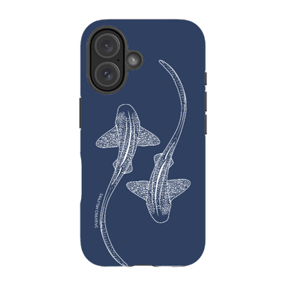 iPhone MagSafe Tough Case - Leopard Shark Outline Navy - Sailfish Creative