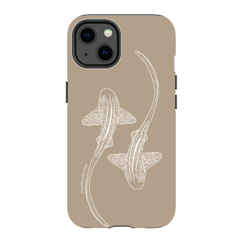 iPhone Tough Phone Case - Leopard Sharks Outline Natural - Sailfish Creative