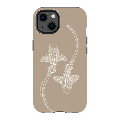 iPhone Tough Phone Case - Leopard Sharks Outline Natural - Sailfish Creative