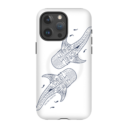 iPhone MagSafe Tough Case - Whale Sharks Outline - Sailfish Creative