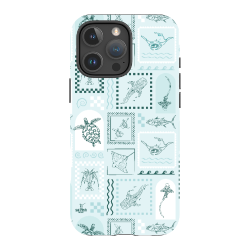 iPhone MagSafe Tough Phone Case - Arches Print Teal