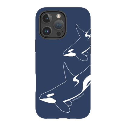 iPhone Tough Phone Case - Orca Outline Navy