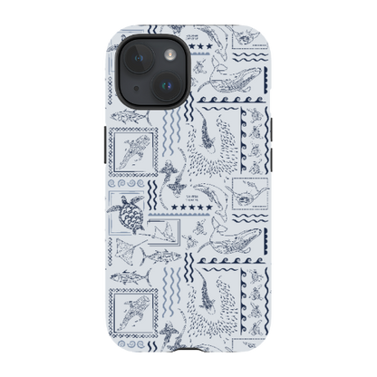 iPhone Phone Case - Busy Print Overcast Blue
