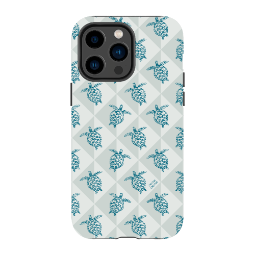 iPhone Tough Phone Case - Turtle Diamonds Coastal Storm