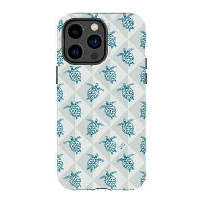iPhone Tough Phone Case - Turtle Diamonds Coastal Storm