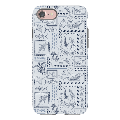 iPhone Phone Case - Busy Print Overcast Blue