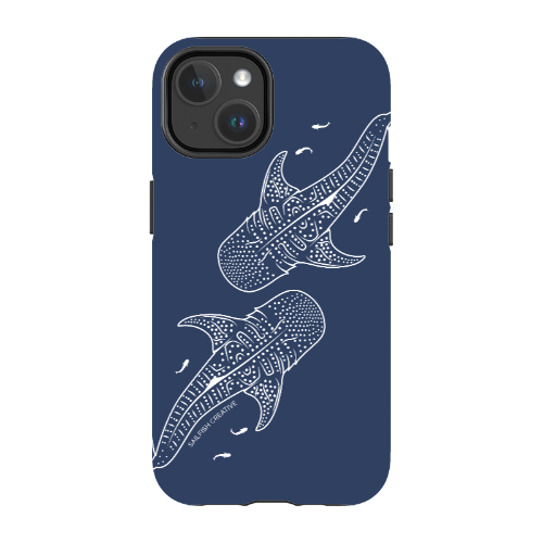 iPhone MagSafe Tough Case - Whale Sharks Outline Navy - Sailfish Creative