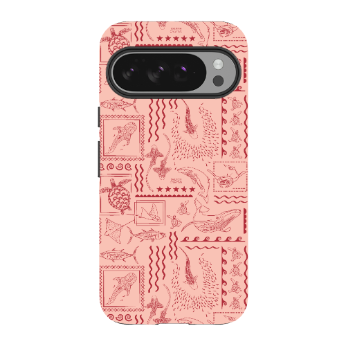 Google Pixel Tough Phone Case - Busy Print Coral