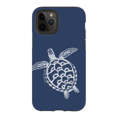 iPhone Tough Phone Case - Turtle Outline Navy - Sailfish Creative