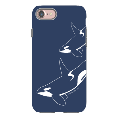 iPhone Tough Phone Case - Orca Outline Navy
