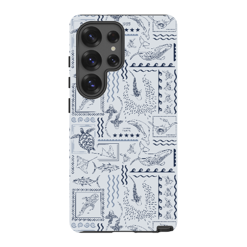 Samsung Tough Case - Busy Print Overcast Blue