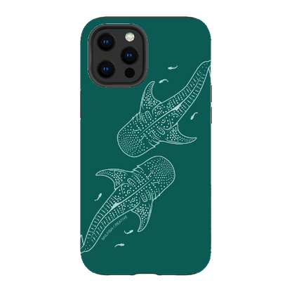 iPhone Tough Case - Whale Sharks Outline Emerald