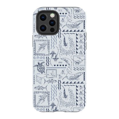 iPhone Phone Case - Busy Print Overcast Blue