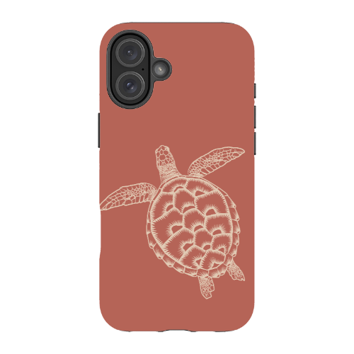 iPhone Tough Case - Turtle Outline Rusty Coral