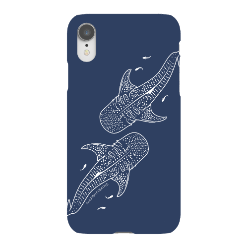 iPhone Snap Phone Case - Whale Sharks Outline Navy - Sailfish Creative