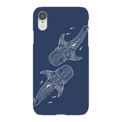 iPhone Snap Phone Case - Whale Sharks Outline Navy - Sailfish Creative