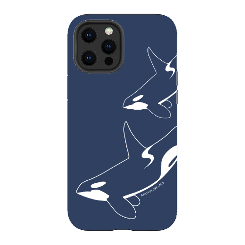 iPhone Tough Phone Case - Orca Outline Navy