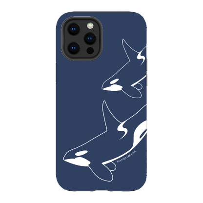 iPhone Tough Phone Case - Orca Outline Navy