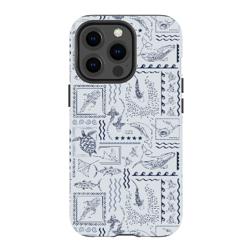 iPhone Phone Case - Busy Print Overcast Blue