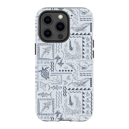 iPhone Phone Case - Busy Print Overcast Blue