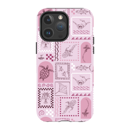 iPhone MagSafe Tough Phone Case - Arches Print Orchid