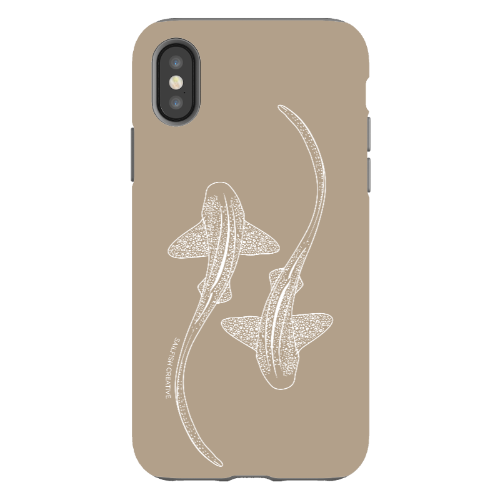 iPhone Tough Phone Case - Leopard Sharks Outline Natural - Sailfish Creative