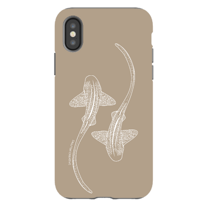 iPhone Tough Phone Case - Leopard Sharks Outline Natural - Sailfish Creative
