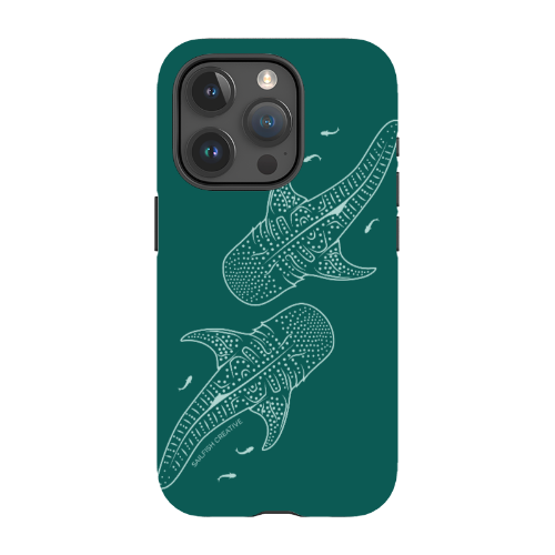 iPhone Tough Case - Whale Sharks Outline Emerald