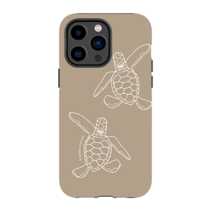 iPhone Tough Phone Case - Turtle Hatchlings Outline Natural - Sailfish Creative