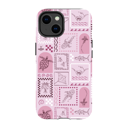 iPhone Tough Phone Case - Arches Print Orchid