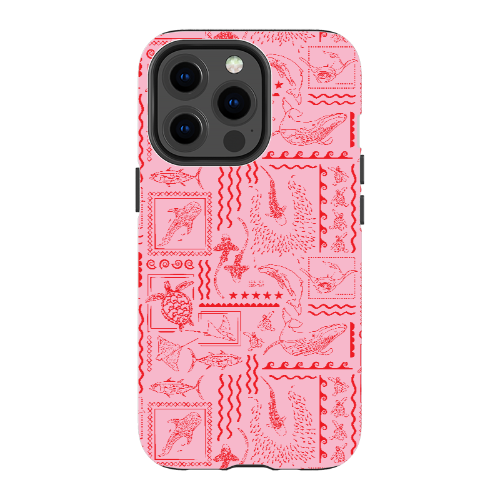 iPhone Tough Phone Case - Busy Print Pinks