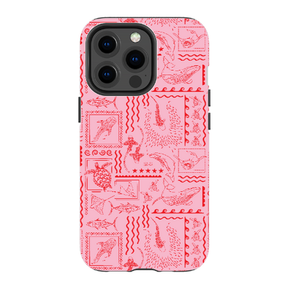 iPhone Tough Phone Case - Busy Print Pinks