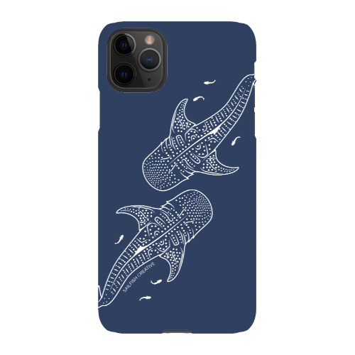 iPhone Snap Phone Case - Whale Sharks Outline Navy
