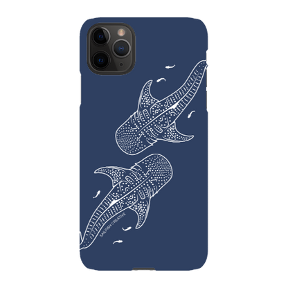 iPhone Snap Phone Case - Whale Sharks Outline Navy