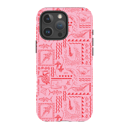 iPhone Tough Phone Case - Busy Print Pinks