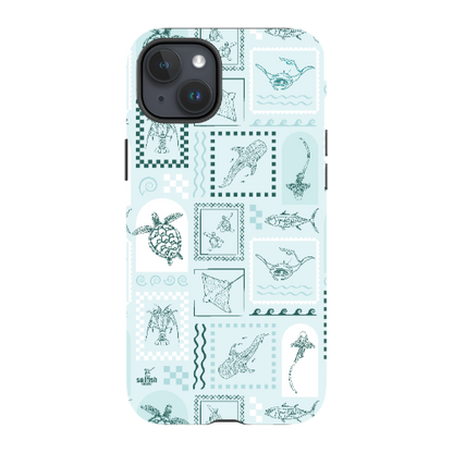iPhone Tough Phone Case - Arches Print Teal