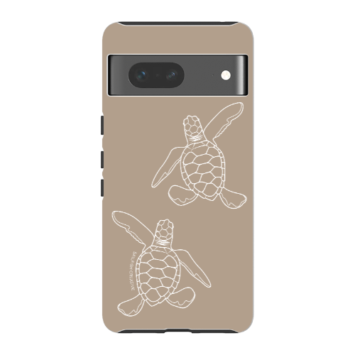 Google Pixel Tough Phone Case - Turtle Hatchlings Outline Natural