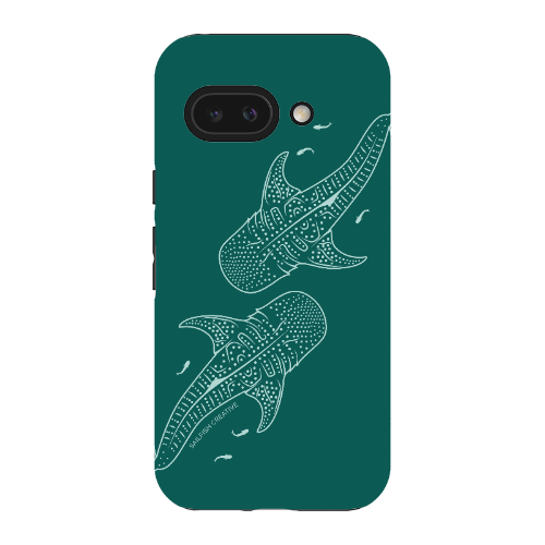 Google Pixel Tough Phone Case - Whale Sharks Outline Emerald