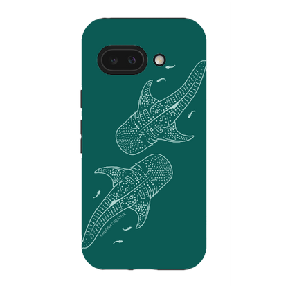 Google Pixel Tough Phone Case - Whale Sharks Outline Emerald