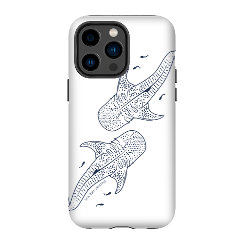 iPhone Tough Phone Case - Whale Sharks Outline - Sailfish Creative