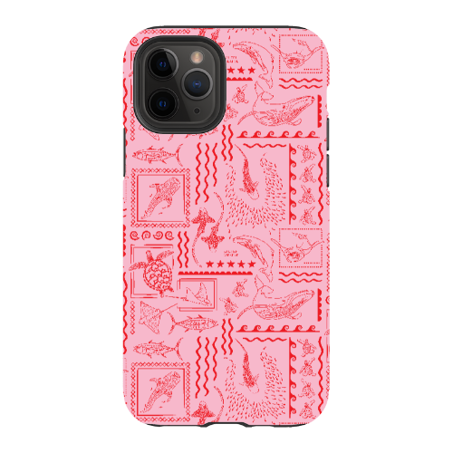 iPhone Tough Phone Case - Busy Print Pinks