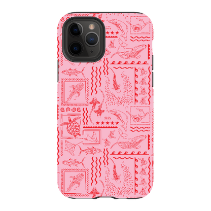 iPhone Tough Phone Case - Busy Print Pinks