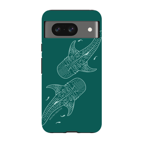 Google Pixel Tough Phone Case - Whale Sharks Outline Emerald