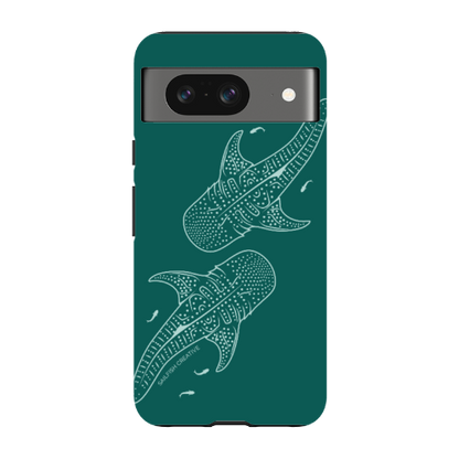 Google Pixel Tough Phone Case - Whale Sharks Outline Emerald