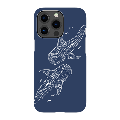 iPhone Snap Phone Case - Whale Sharks Outline Navy - Sailfish Creative